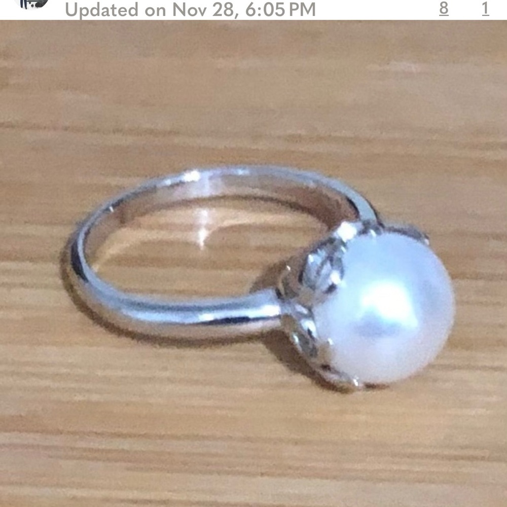 Estate Cultured Pearl Ring  Marked 925 China  Cannot Make Out Maker's Mark